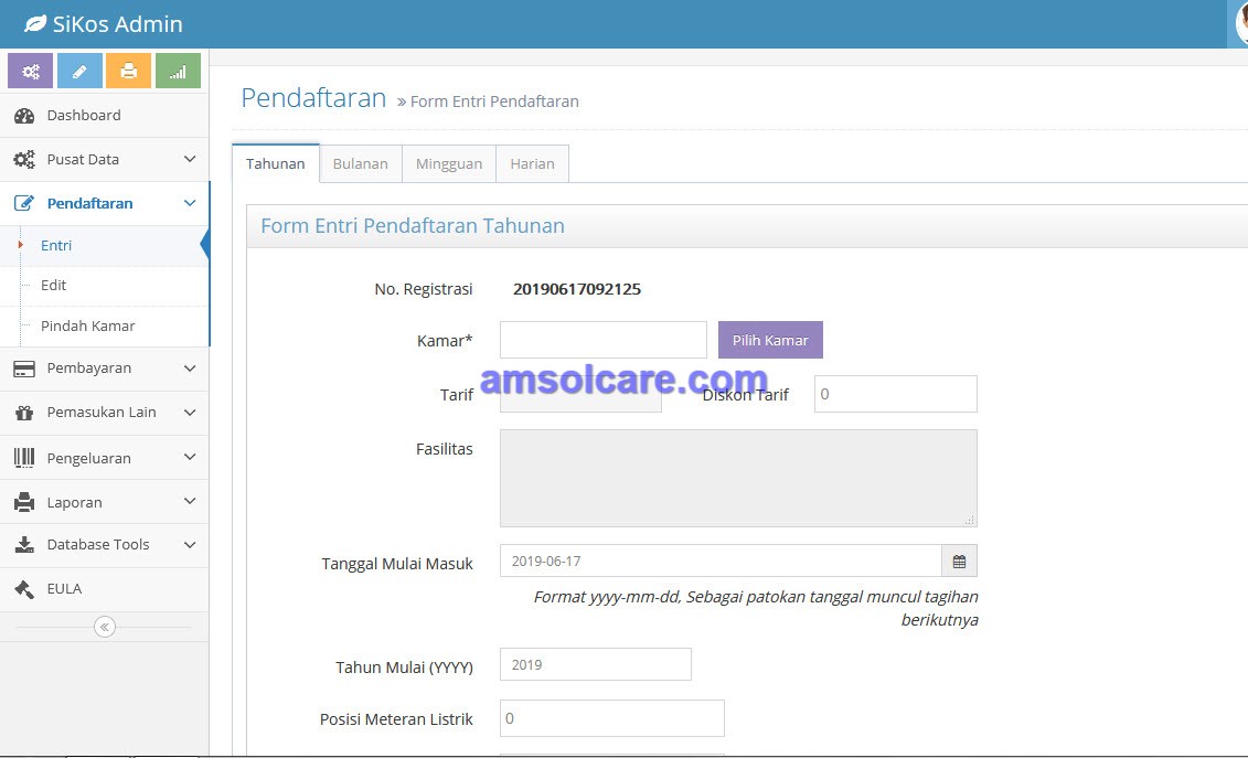 Software Sistem Informasi Kos-kosan/ Rent Room versi 3